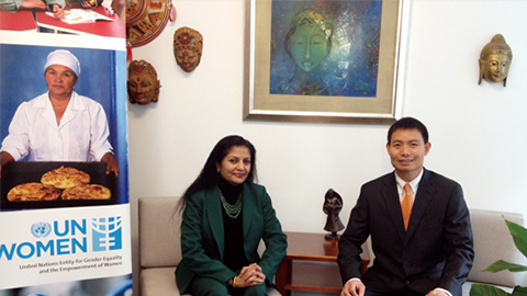 南非首位女性副总统 联合国会见国际人CEO